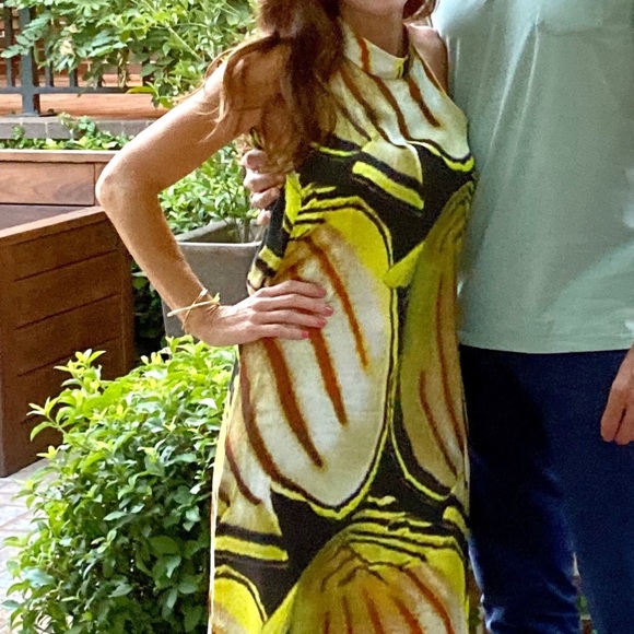 Aguadecoco Yellow Maxi Dress Fish Print - Picture 4 of 4